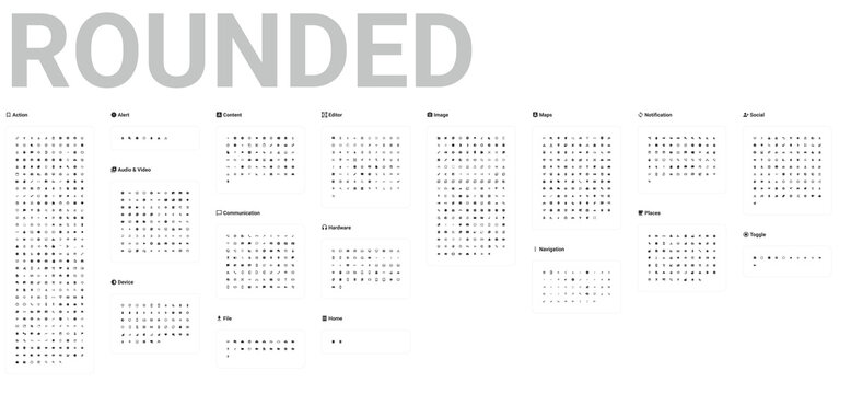 Rounded Material Icons Set