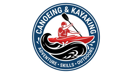 Canoeing and kayaking adventure logo design. © Fakih