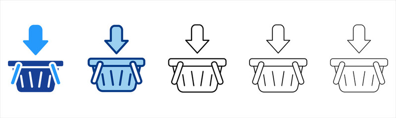 Obraz premium Purchase Icon In Different Color And Outline Style 