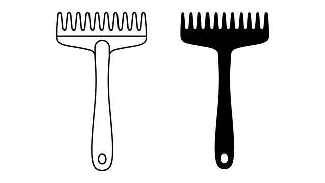 Kitchen Tool Icons: A pair of stylized icons depicting a kitchen tool, one in outline and the other in solid silhouette.