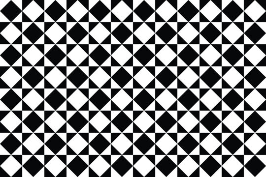 Black and White Geometric Diamond Seamless Pattern Background