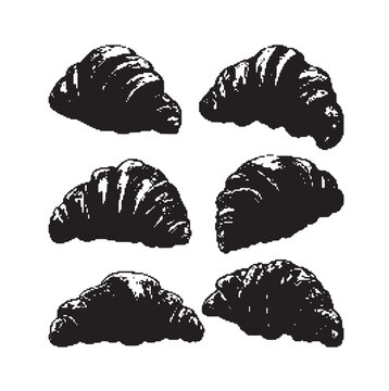 Croissant vector illustration isolated on white background. French Croissant colorful icon. Flat food solid icon design. Icon for infographic, packaging label, food app website and bistro