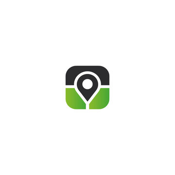 Location pin icon flat vector logo design