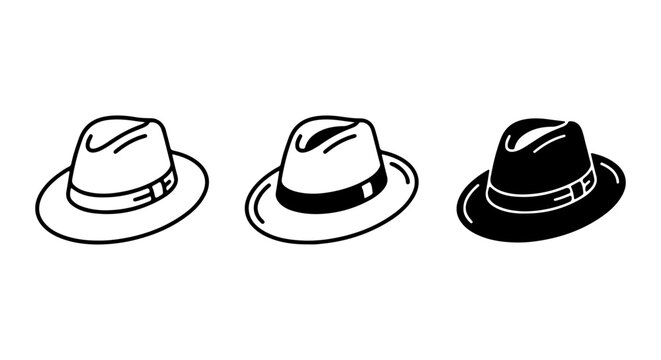 Classic Fedora Hats Collection, Vintage Style Headwear Icons, Black and White Fashion Accessories