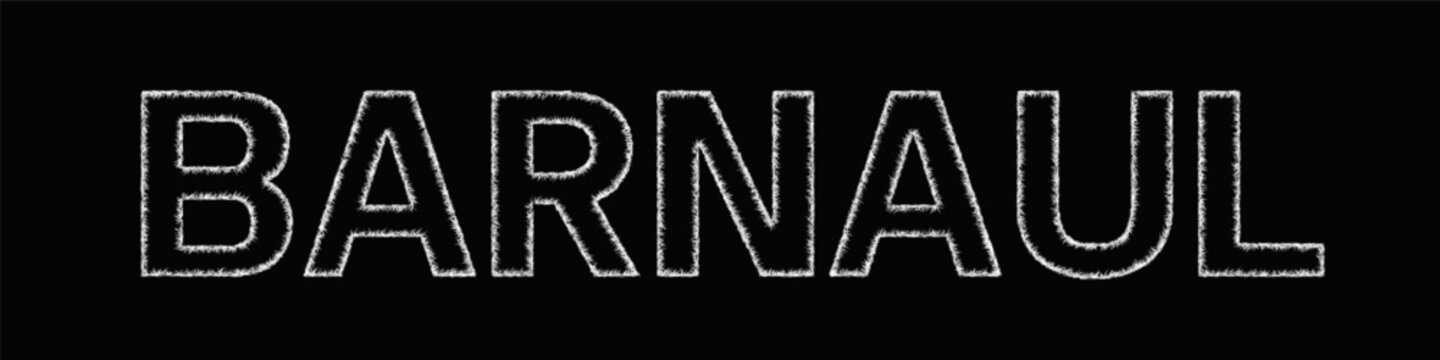 Monochrome sketch Barnaul text design element