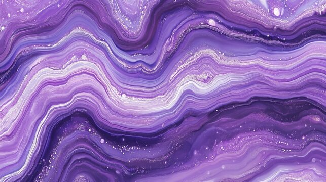 Abstract Liquid Oil Paint Texture with Flowing Violet Waves and Artistic Swirls of Rich Pigments