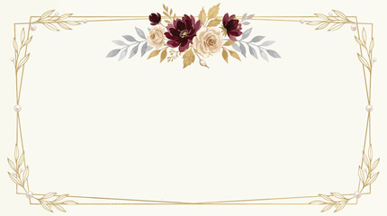 Elegant floral border with copy space for text, perfect for invitations and greeting cards. © Banana Milk