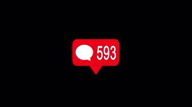 Social media notification pop up boxes with icons on a alfa chanel video overlay element