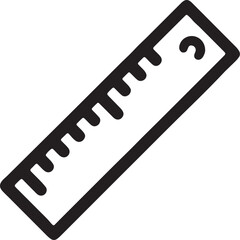Fototapeta premium Straight edge ruler icon for measuring and technical drawing purposes