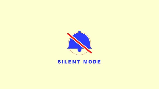 Animated silent mode icon with crossed out blue bell