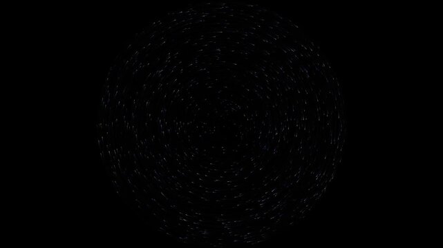 Stars Rotating in Night Sky Forming Circular Patterns with Motion Blur Effect Cinematic Abstract Background