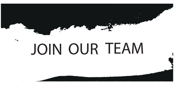 Join Our Team lettering on red ribbon. Job vacancy. We are Hiring Badge. Business Recruiting Concept. Vector template on transparent background