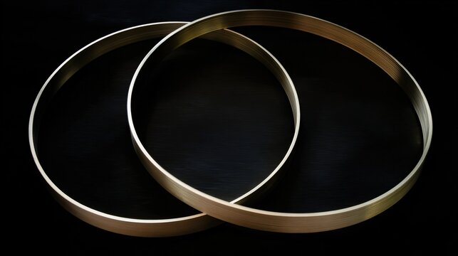 continuously. Three interlocking, continuously rotating rings on a dark background, symbolizing perpetual motion. STEM education sheets.