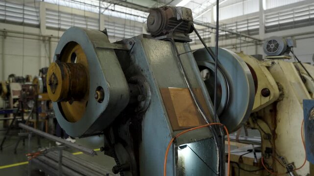 Mechanical Stamping Press Machine Inside Metal Factory Hall