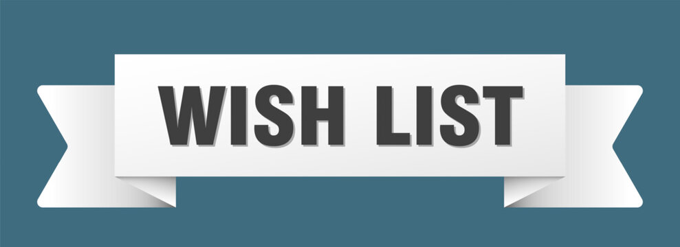 wish list ribbon isolated on transparent background. wish list ribbon