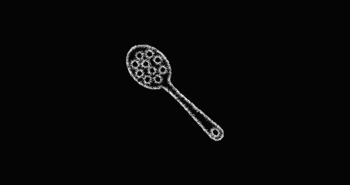 Sketch slotted spoon icon animation - smooth progressive reveal