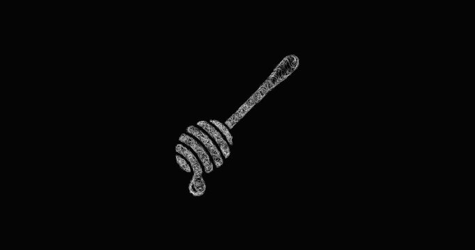 Sketch honey spoon icon animation - smooth progressive reveal