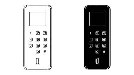 Two Mobile Phones, White and Black Design: A comparison of two mobile phones, one in a clean white outline and the other in a stark black silhouette. © Mohiuddin123