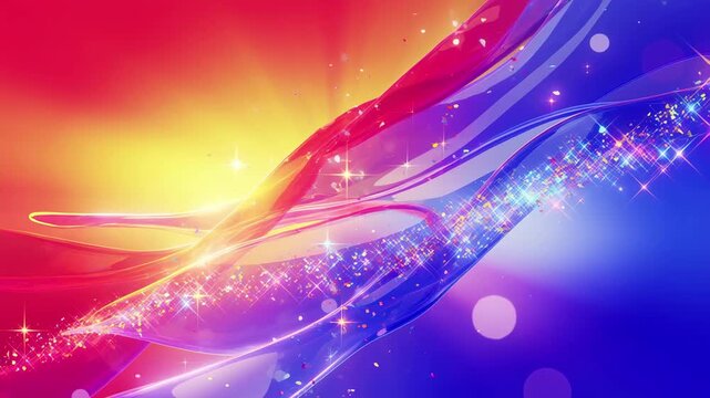 Vibrant juneteenth celebration banner with colorful abstract light streaks sparkles and festive design elements representing freedom unity