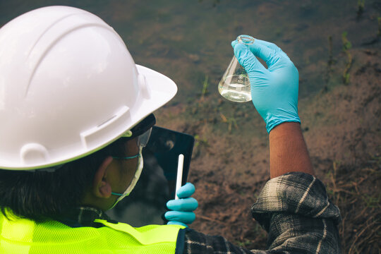 Scientific water sampling for pollution assessment and long-term environmental sustainability.