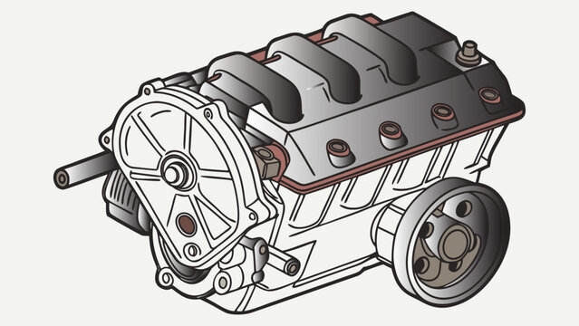 Electric motor illustration with single speed gearbox