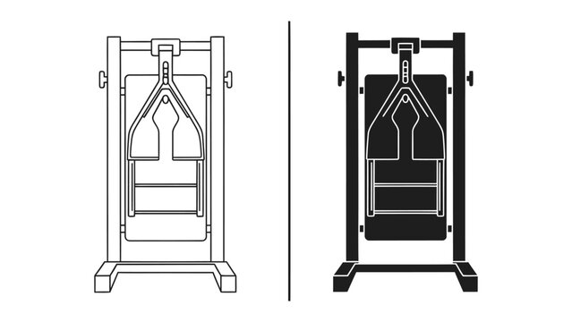 Target Training Setup: Two distinct illustrations of a target training setup, one in outline and one in solid black, ready for practice or competition.