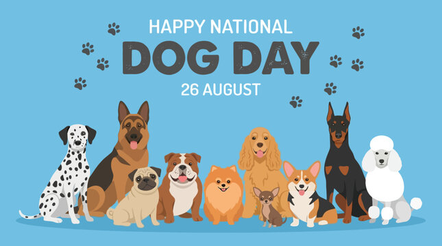 A group of dogs and cats celebrate National Dog Day on August 26th indoors.