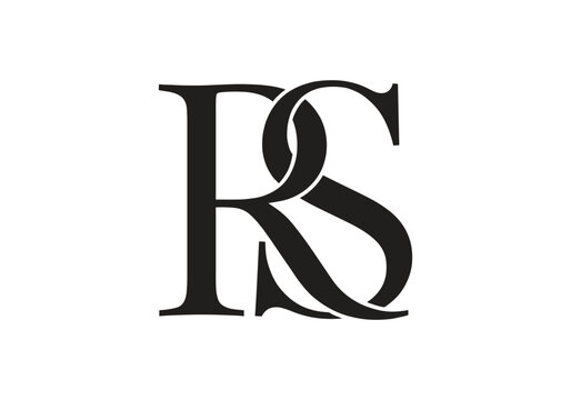 RS Monogram Letter Logo Elegant Luxury Typography Black Minimal Vector Design