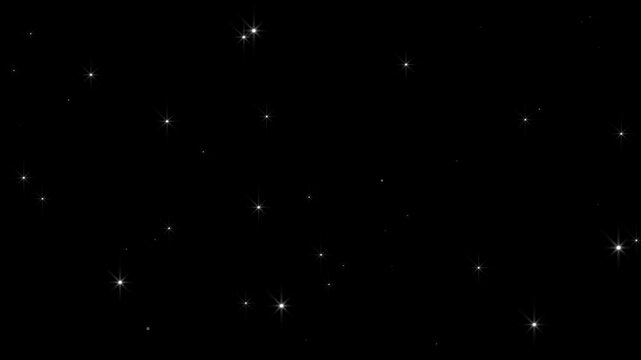 Milky Way Twinkling Stars Motion Background 4K &ndash; Realistic Blinking Star Field with Slow Moving Stars Seamless Loop Alpha Channel