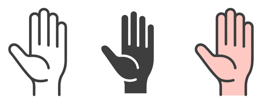 open hand stop gesture icon