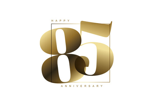 Elegant Golden 85th (editable) Happy Anniversary Luxury Celebration Logo