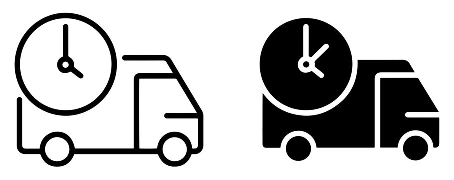 fast delivery logistics tracking icon set