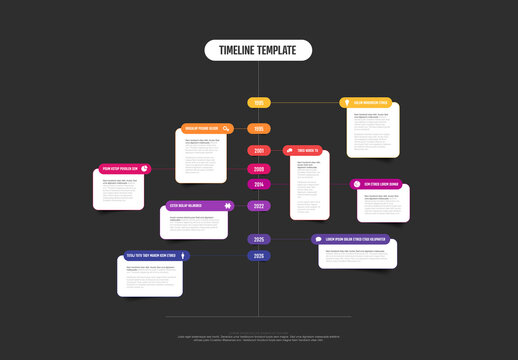 Modern Vertical Infographic Timeline Template with Colorful Milestones