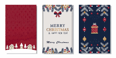 Floral ornament collection with christmas greetings vector illustration © Bipul