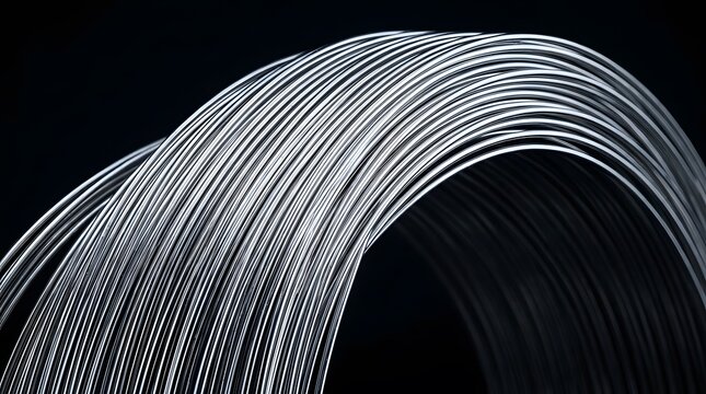 Detailed view of flexible steel slinky springs creating geometric patterns