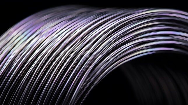 Detailed texture of shiny coiled silver slinky spring rings