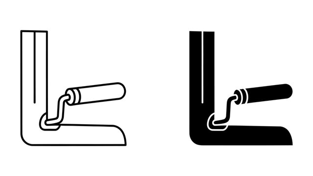 Corner Trowel Icon: A simple yet effective graphic representation of a corner trowel, ideal for construction, renovation, or DIY projects.
