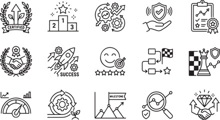 Fototapeta premium Fintech and AI Digital Banking Cyber Security Line Art Icons
