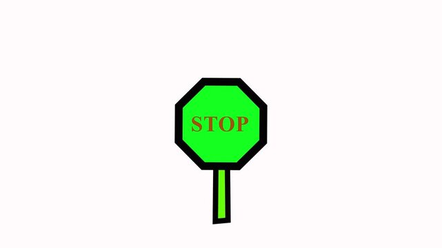 Traffic Warning Stop Sign Motion Graphic in 4K HD