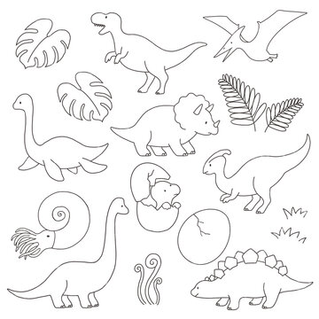 かわいい恐竜のイラストセット