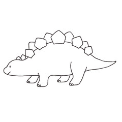 かわいい恐竜のイラスト　ステゴザウルス © みずたにいぬ