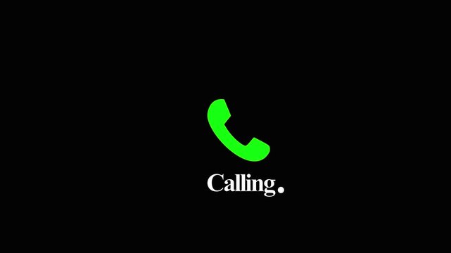 Incoming Call Ring Icon Animation with Alpha Transparent Background in 4K