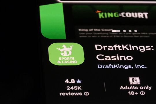 Shanghai,China-July 1st 2026: DraftKings app icon and brand logo