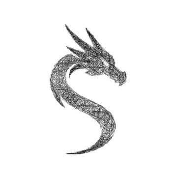 Sketch minimal dragon icon design