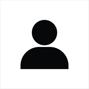 Black User Profile Icon Vector Illustration Isolated on White