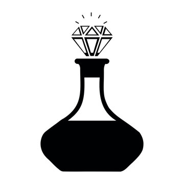 Bottle Decanter Wine Diamond Glass Icon