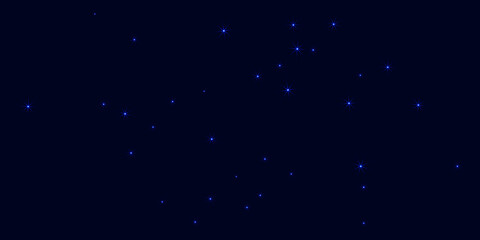 Minimalist digital night sky background with sparkling blue stars on a deep dark blue backdrop, space concept. © yousuf757