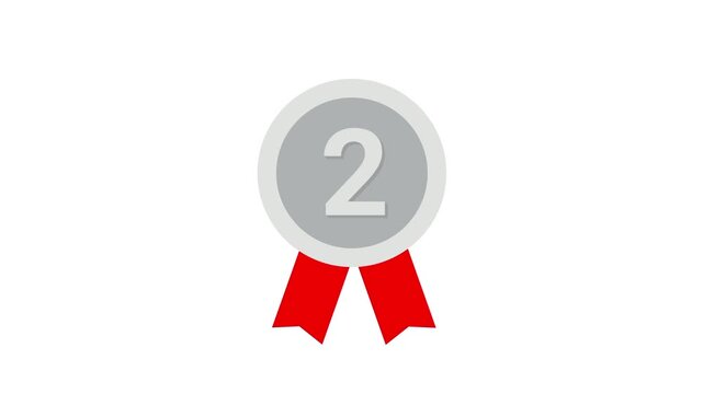 Animated silver medal second place icon for tournament ranking UI
