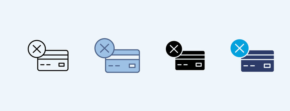 Canceled Multiple Icon Illustration Vector