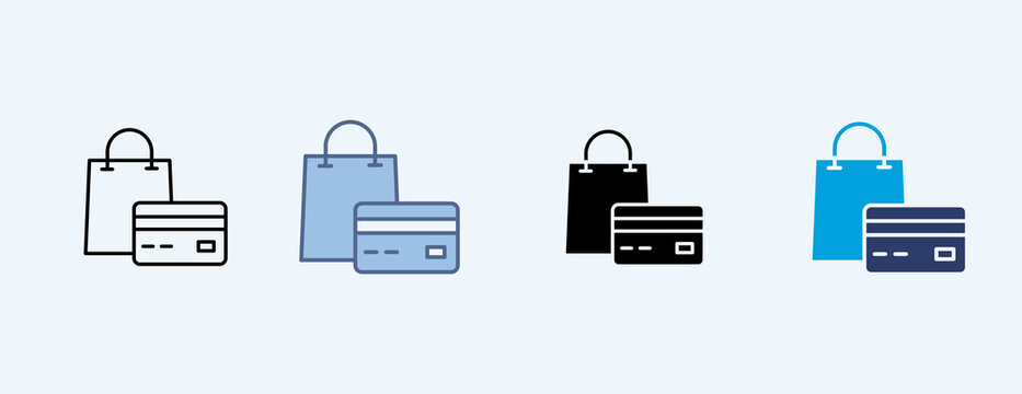 Shopping Multiple Icon Illustration Vector